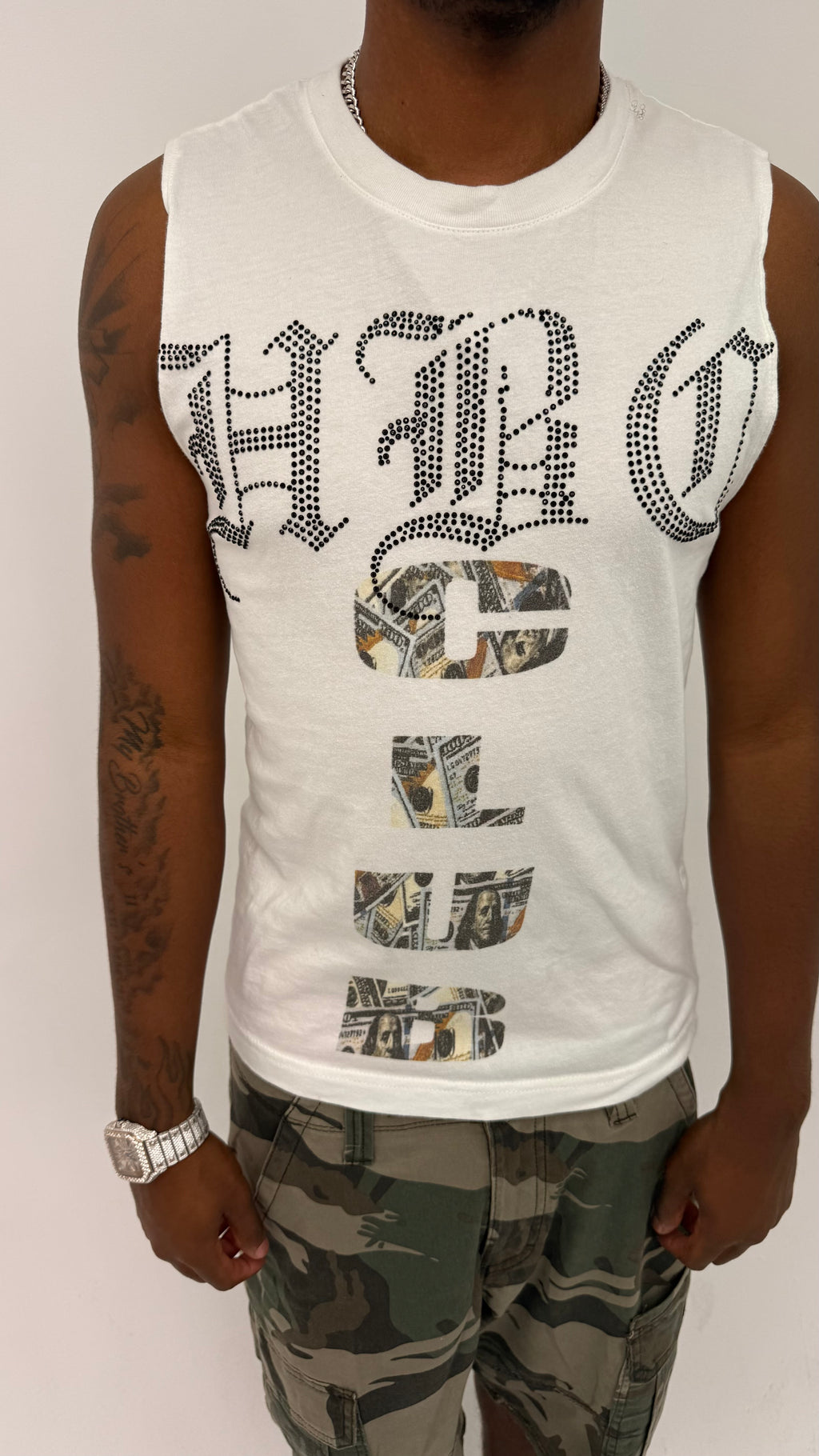 RHINESTONE HBC MUSCLE T